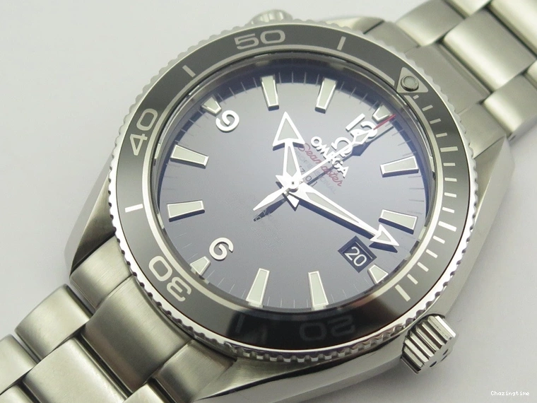 0307 HighPerformance Seamaster Planet Ocean GMT 600M Blue Dial SS On Blue Rubber Strap A 8278
